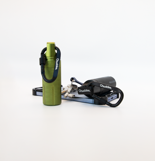 Chuddee 'Welcome Kit' - The Essential 3-Part System for Conscious Partiers & Festivals | Includes Xylitol Gum, Secure MK1 Metal Carry Case & Responsible Disposal System