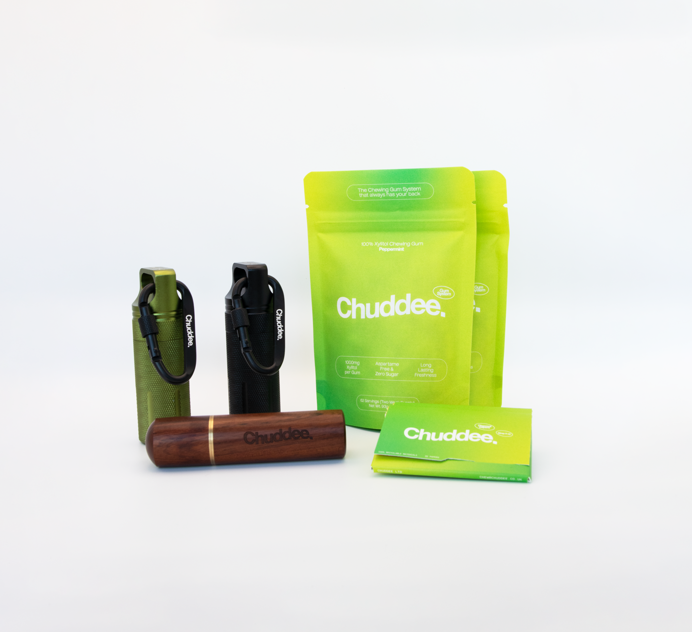 Chuddee 'Welcome Kit' - The Essential 3-Part System for Conscious Partiers & Festivals | Includes Xylitol Gum, Secure MK1 Metal Carry Case & Responsible Disposal System